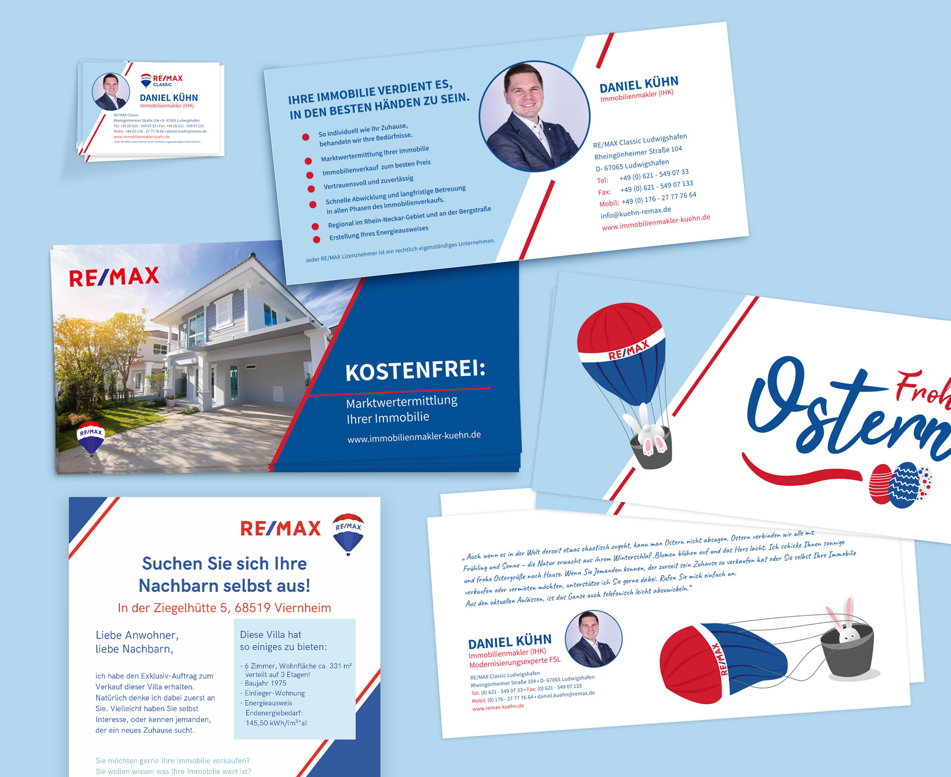 Printmedien Visitenkarten Immobilienmakler Remax Neitzel Werbeagentur